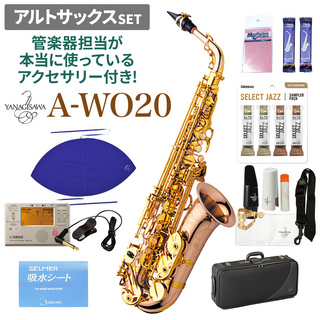 YANAGISAWA A-WO20 アルトサックスセット 【管楽器担当が本当に使っているアクセサリー付き！】【未展示新品】