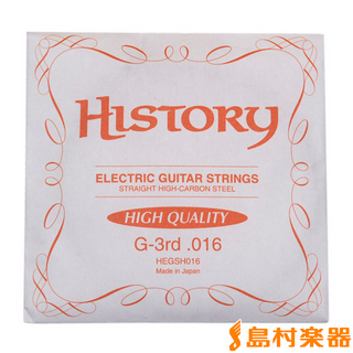 HISTORYHEGSH016 エレキギター弦 G-3rd .016 【バラ弦1本】