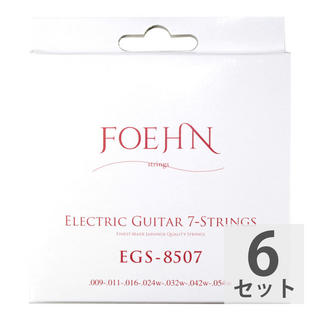 FOEHN EGS-8507 ×6セット Electric Guitar 7-Strings Super Light 7弦エレキギター弦 09-54
