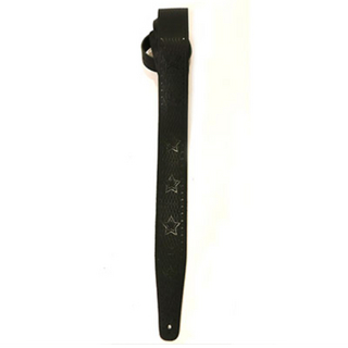 Perri's ペリーズ P25FE-6901 2.5インチ Black Belt Leather STARS 革 ギターストラップ