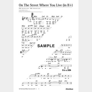楽譜 On The Street Where You Live（in B♭／原曲キー）