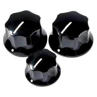 Fenderフェンダー Pure Vintage '60s Jazz Bass Knobs 3 Black コントロールノブ 3個セット