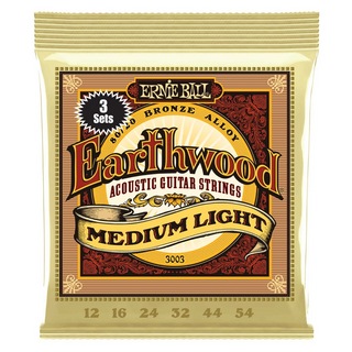 ERNIE BALLアーニーボール 3003 Earthwood Medium Light 80/20 Bronze 3 Pack 12-54 Gauge アコースティックギター弦