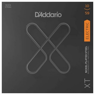 D'Addario XTE1059 XT Nickel Regular Light 7-String Electric Guitar (.010-.059)