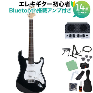 Photogenic ST-180 BK エレキギター初心者14点セット Bluetooth搭載ミニアンプ付