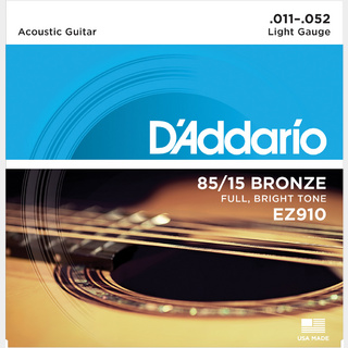 D'Addario85/15 AMERICAN BRONZE LIGHT EZ910【11-52/アコースティックギター弦】