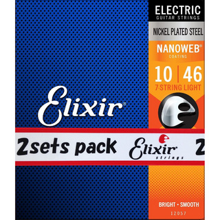 Elixir NANOWEB 10-56 7-String ライト 2セット ＃120577弦エレキギター弦 お買い得な2パック