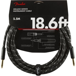 Fender フェンダー Deluxe Series Instrument Cables SS 18.6' Black Tweed ギターケーブル