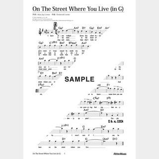 楽譜 On The Street Where You Live（in G）