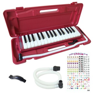 HohnerMELODICA STUDENT32 RED 鍵盤ハーモニカ＆スペア用吹き口セット 【レッスンどれみふぁシールプレゼント】