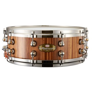 PearlMasterworks Snare Drum 14×5 - Gloss Natural Zebrawood w/Nickel Parts [MWA1450S]