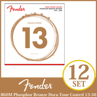 Fender860M Phosphor Bronze Dura-Tone Coated 13-56 ×12セット《アコースティックギター弦》【送料無料】