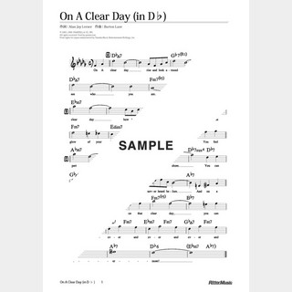 楽譜 On A Clear Day（in D♭）