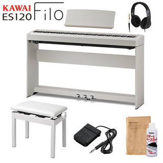KAWAIES120LG 電子ピアノ 88鍵盤 専用スタンド・高低自在イス・ヘッドホン・専用3本ペダルセット