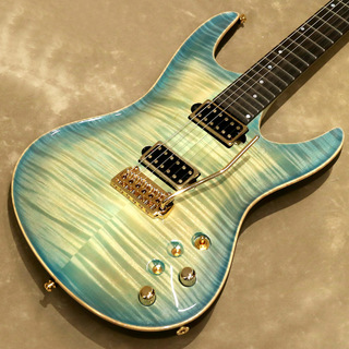 Valenti Guitars Nebula Carved, Ice Blue(Dark Burst)