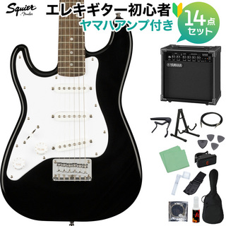 Squier by Fender Mini Stratocaster Left-Handed Black エレキギター 初心者14点セット 【ヤマハアンプ付き】 ミニサイズ