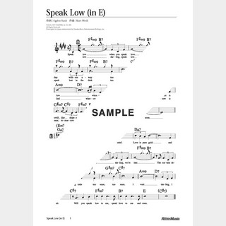 楽譜 Speak Low（移調バージョン in E）