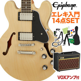 EpiphoneES-339 Natural エレキギター 初心者14点セット VOXアンプ付き セミアコギター
