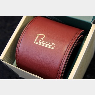 Picco Straps4.0" Premium Leather Guitar Strap Burgundy Red / Black