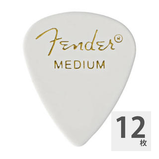 Fender フェンダー 351 Shape Classic Picks Medium White ギターピック×12枚