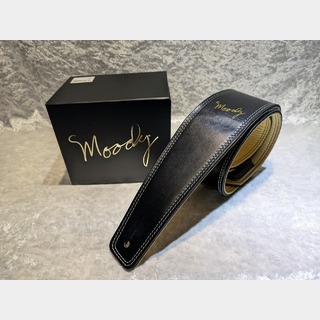 moody MOODY STRAP 2.5" LEATHER BACKED GUITAR STRAP -BLACK/CREAM 