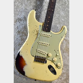 Fender Custom Shop 1961 Stratocaster Heavy Relic Aged V.White over 3TS CZ577893【極上レリック個体!】