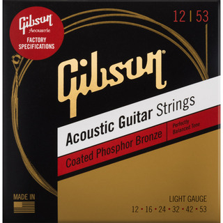 Gibson SAG-CPB12 Coated Phosphor Bronze アコースティックギター弦 Light 012-053