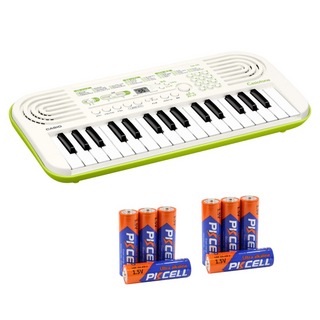 Casio カシオ SA-50 Casiotone 32ミニ鍵盤 電子ミニキーボード ホワイト 単3アルカリ電池 4本パック×2セット