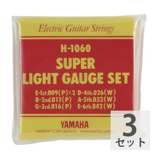 YAMAHA【3セット】 YAMAHA 09-42 H1060 Super Light エレキギター弦