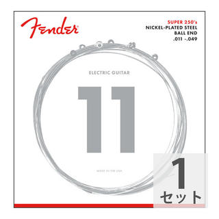 Fender フェンダー Super 250 Guitar Strings Nickel Plated Steel Ball End 250M .011-.049 エレキギター弦