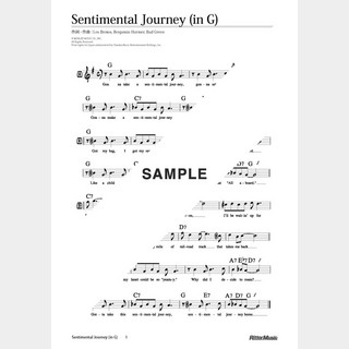 楽譜 Sentimental Journey（移調バージョン in G）
