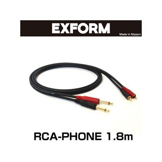 EXFORM STUDIO TWIN CABLE 2RP-1.8M-BLK (RCA-PHONE 1ペア) 1.8m