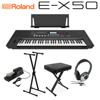 Roland E-X50 ヘッドホン・スタンド・イス・ペダルセット キーボード 61鍵盤 【WEBSHOP限定】