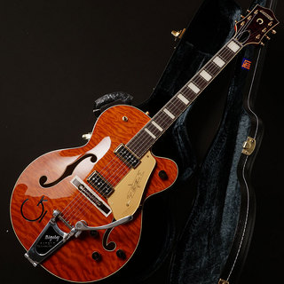Gretsch G6120TGQM-56 Limited Edition Quilt Classic Chet Atkins Hollow Body with Bigsby (Roundup Orange Stai)