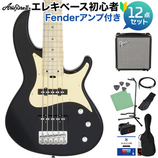 Aria Pro II RSB-618/5 BK 5弦ベース初心者12点セット【Fenderアンプ付】 ジャズベースタイプ