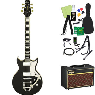 Aria Pro II 212-MK2 エレキギター 初心者14点セット【VOXアンプ付き】 BK セミソリッドギター
