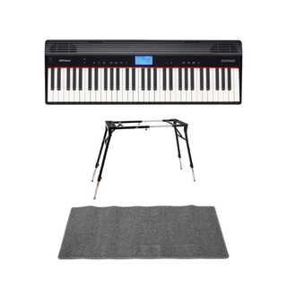 Roland ローランド GO-61P GO:PIANO エントリーキーボード 4本脚型スタンド ピアノマット(グレイ)付きセット