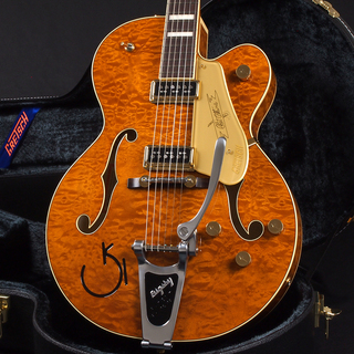 GretschG6120TGQM-56 Limited Edition Quilt Classic Chet Atkins Hollow Body with Bigsby Roundup Orange Stain