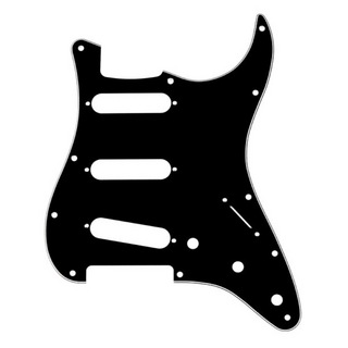 Fenderフェンダー 11-Hole Modern-Style Stratocaster S/S/S 3-PLY  Pickguards Black ピックガード