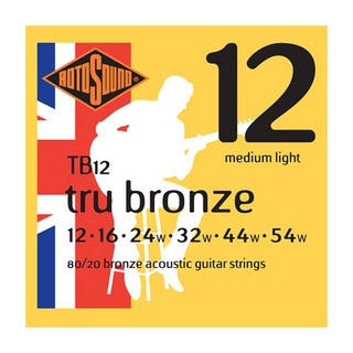 ROTOSOUNDTB12 Tru Bronze Medium Light 12-54 アコースティックギター弦×6セット