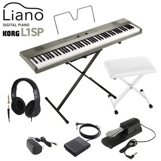 KORGL1SP MS メタリックシルバー キーボード 電子ピアノ 88鍵盤 L1SP ヘッドホン・Xイス・ダンパーペダルセット