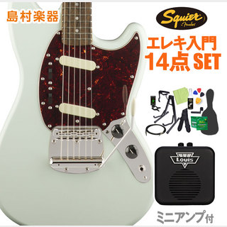 Squier by Fender Classic Vibe '60s Mustang, Sonic Blue 初心者14点セット 【ミニアンプ付き】 ムスタング