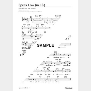 楽譜 Speak Low（移調バージョン in E♭）