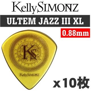 愛曲楽器オリジナル[10枚セット]Kelly SIMONZ(ケリーサイモン) オリジナルピック KSJZ2-088 ウルテム JAZZ III XL 0.88mm