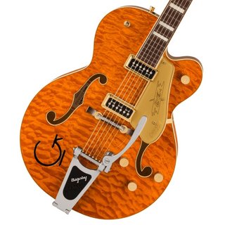 Gretsch G6120TGQM-56 Limited Edition Quilt Classic Chet Atkins Hollow Body with Bigsby Roundup Orange Stain