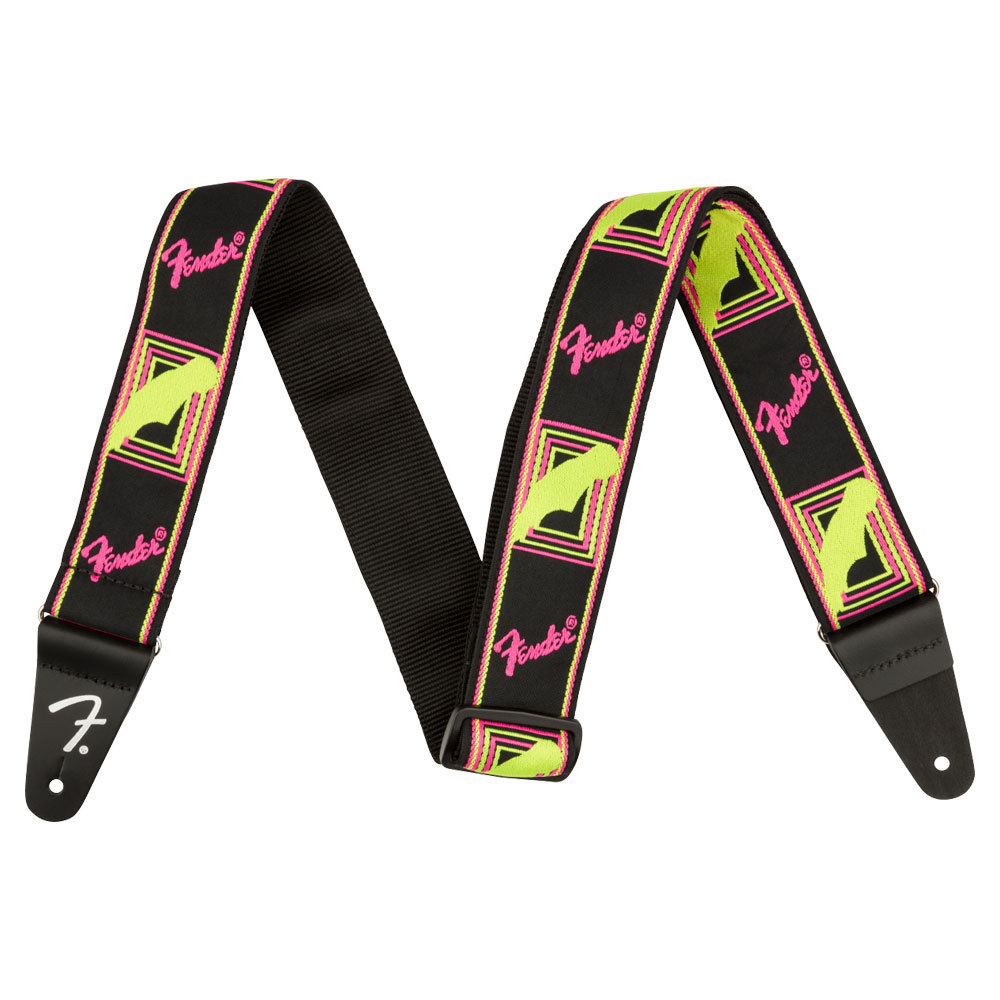 Fender フェンダー Neon Monogrammed Strap Yellow/Pink ギター