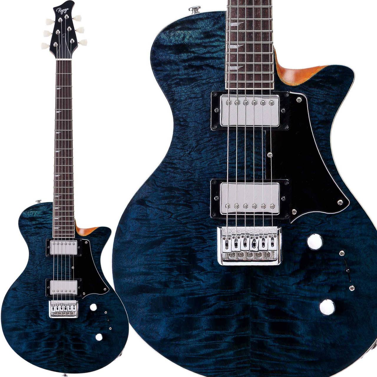 RYOGA HORNET/FM Translucent Deep Blue エレキギター（新品/送料無料
