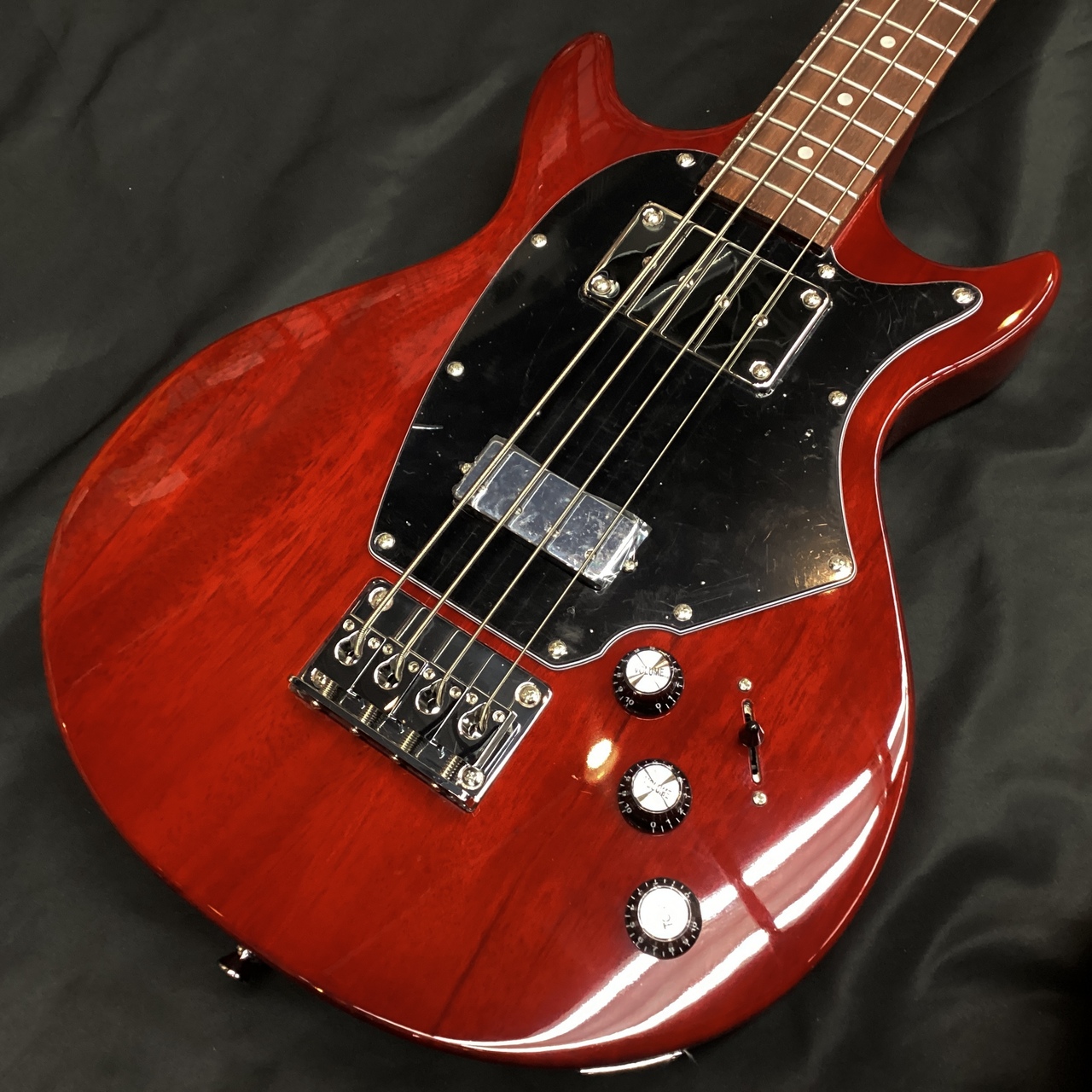 Vintage VRB70CR REVO Series 'Callan' Bass/See Thru Cherry Red