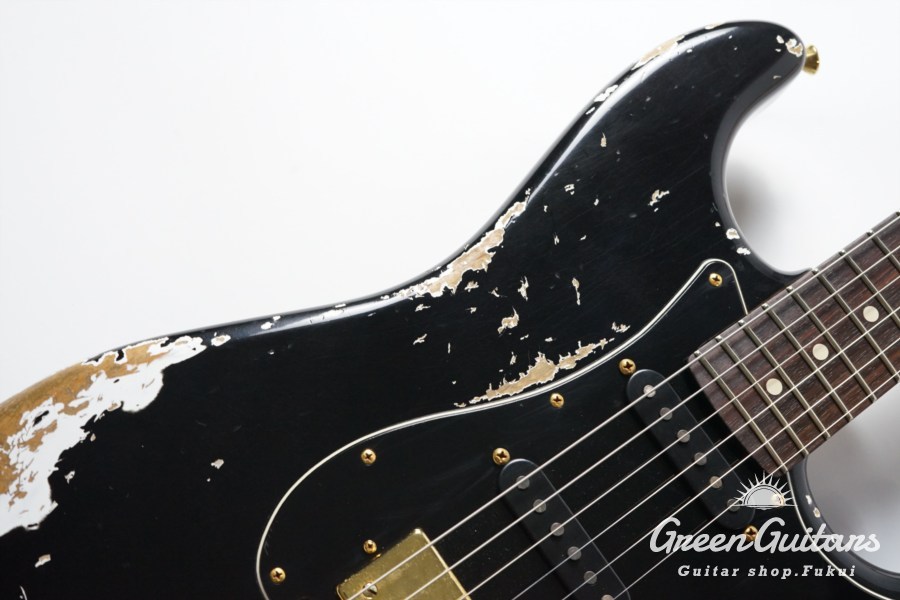 Xotic XSC-2 - Black / Heavy Aged / Alder / 5A Roasted Flame Maple