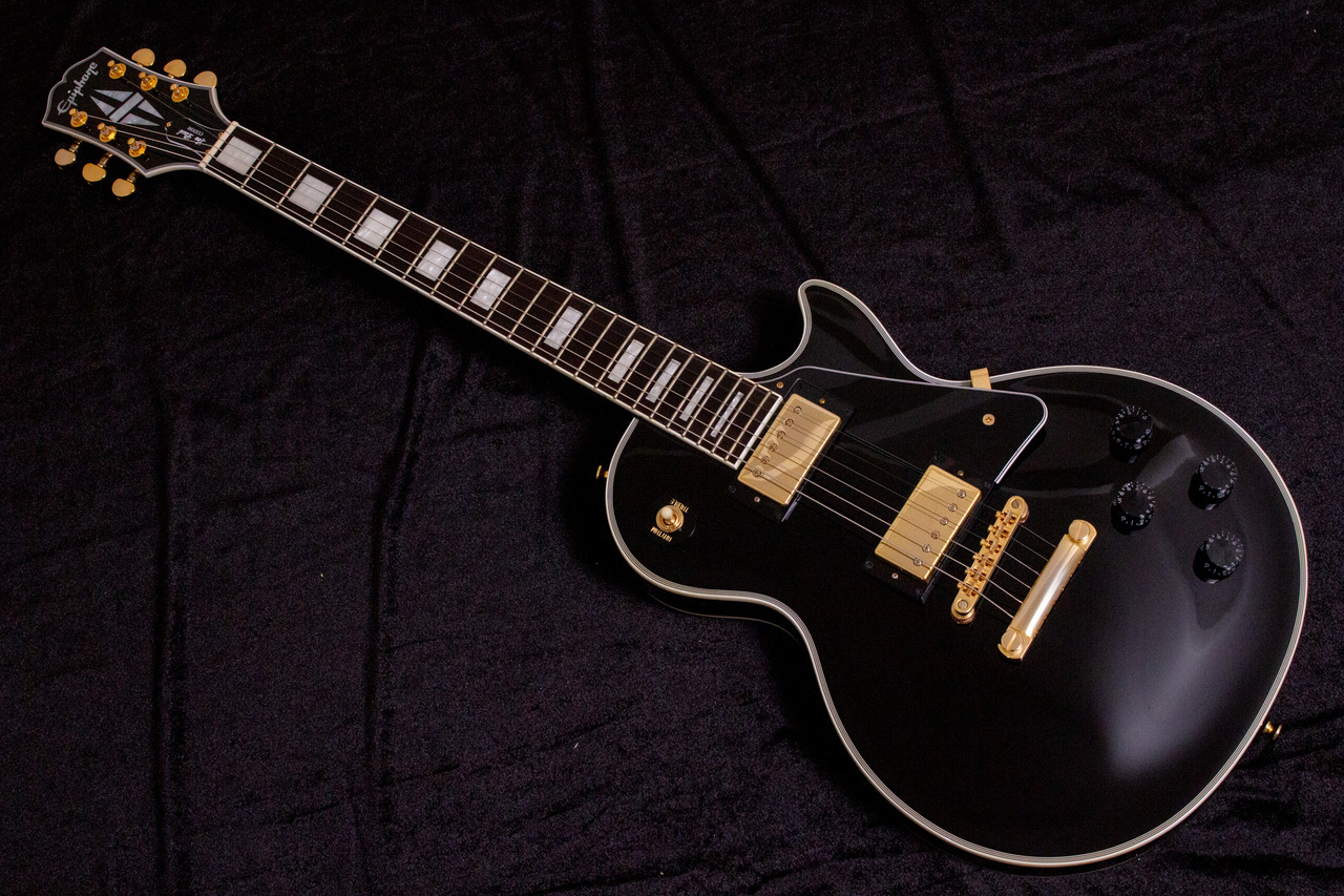 【美品】Epiphone Les Paul CUSTOM レフティ Epiphone Les Paul Custom Left Hand (Ebony) 入門セット付